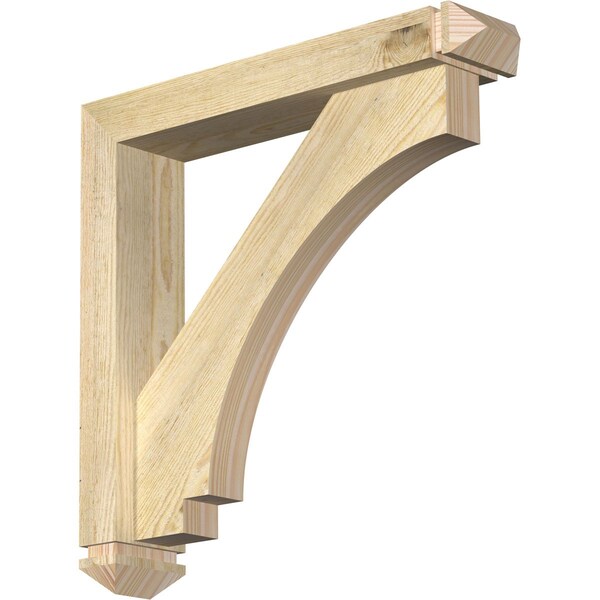 Ekena Millwork Imperial Arts and Crafts Rough Sawn Bracket w/ Offset Brace, Douglas Fir, 4"W x 20"D x 20"H BKT0402X20X20IMP03RDF - main